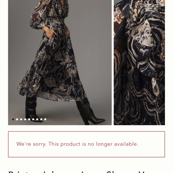 Sold out 3X Printer Johnson dress, exclusively for Anthropologie. Navy/Cream. - Picture 7 of 8